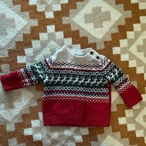 Carter's Red and Green Reindeer Sweater